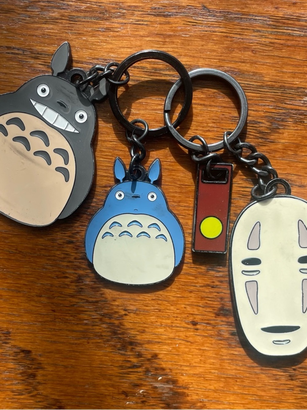 Totoro Enamel Keychain Set - Blue, Gray, Cream